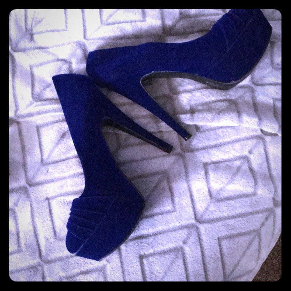 Blue high heels